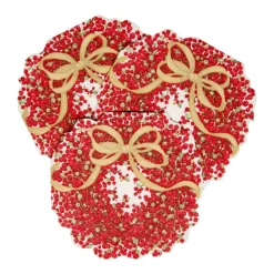 Caspari Christmas Napkins|Pepperberry Die-Cut Napkins - 15 Per Pckage