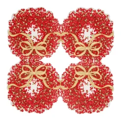 Caspari Christmas Napkins|Pepperberry Die-Cut Napkins - 15 Per Pckage