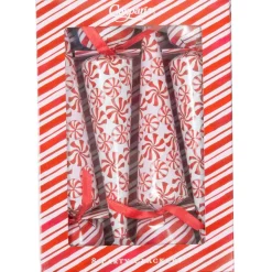 Caspari Christmas Crackers|Celebration Crackers|Peppermint 10" Luxury Cone Crackers - 8 per box