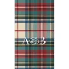 Personalization by Caspari Christmas Napkins|Personalized Holiday Napkins|Personalized Double Initial Dress Stewart Tartan Guest Towel Napkins