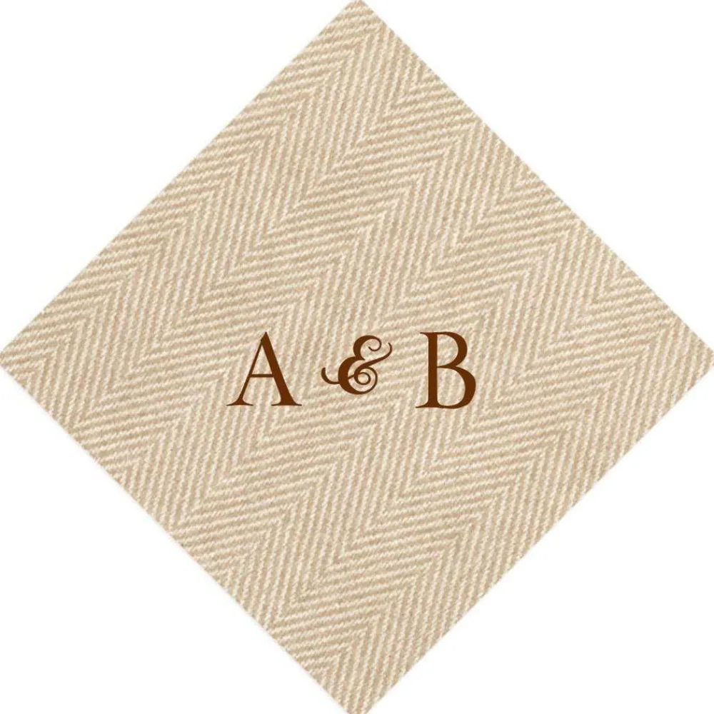 Personalization by Caspari Thanksgiving|Personalized Double Initial Jute Cocktail Napkins