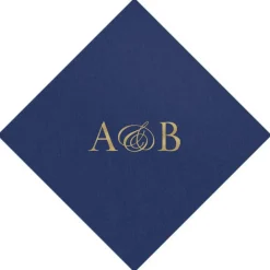 Personalization by Caspari Bridal Shower|Personalized Double Initial Paper Linen Cocktail Napkins