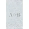 Personalization by Caspari Engagement Party|Personalized Double Initial Moiré Guest Towel Napkins
