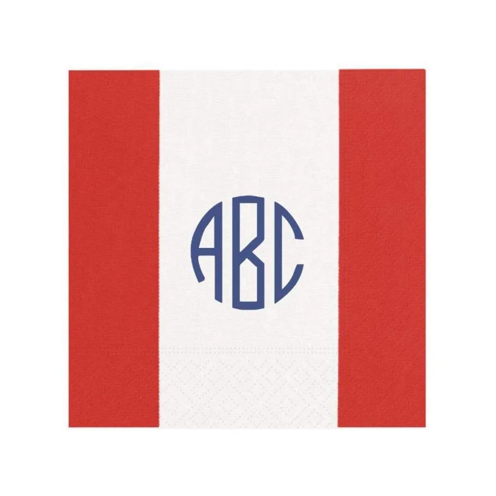 Personalization by Caspari Mother'S Day|Personalized Monogram Bandol Stripe Cocktail Napkins