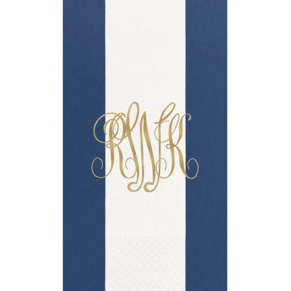 Personalization by Caspari Mother'S Day|Personalized Monogram Bandol Stripe Guest Towel Napkins