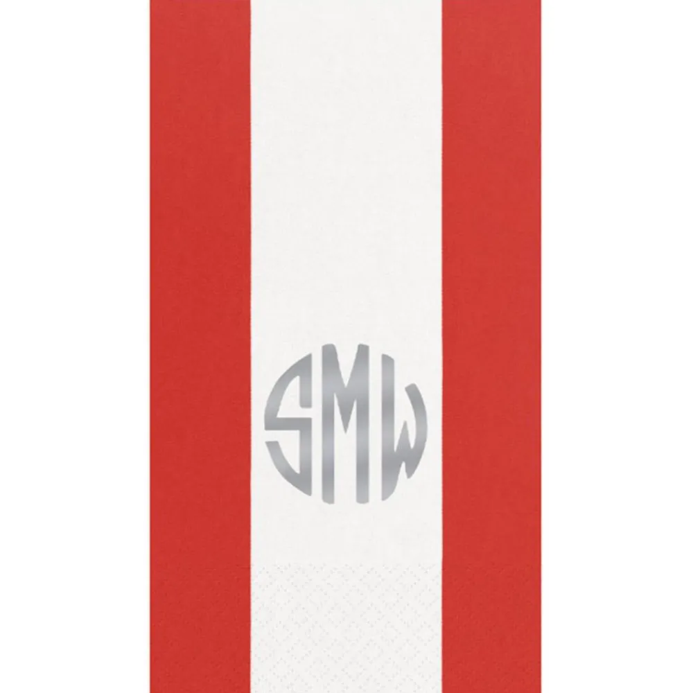 Personalization by Caspari Mother'S Day|Personalized Monogram Bandol Stripe Guest Towel Napkins