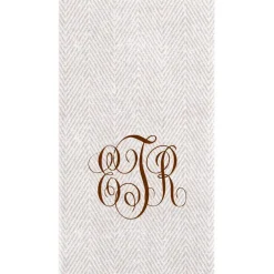 Personalization by Caspari Mother'S Day|Thanksgiving|Personalized Monogram Jute Guest Towel Napkins