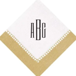 Personalization by Caspari Graduation Celebration|Mother'S Day|Personalized Monogram Linen Border Cocktail Napkins