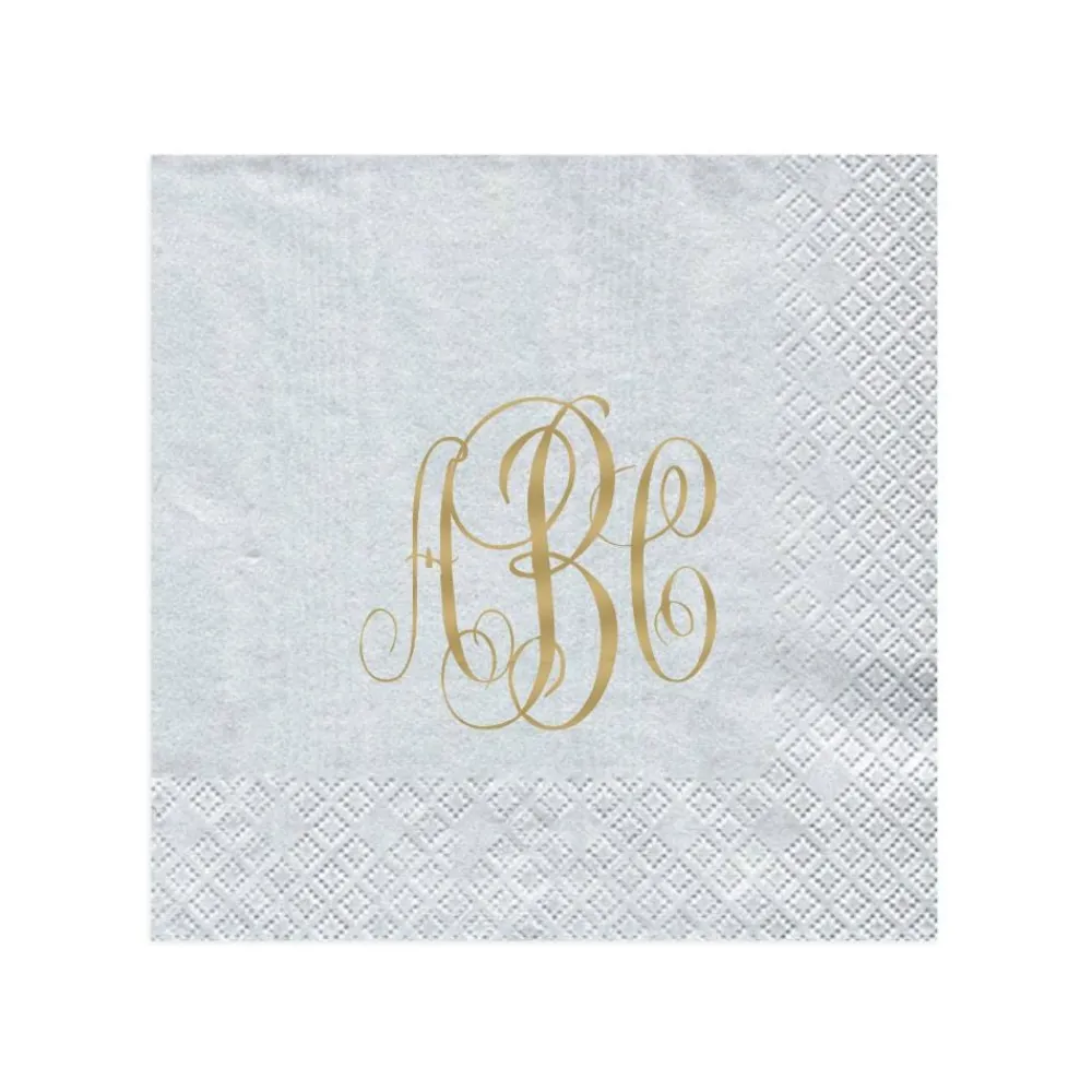 Personalization by Caspari Engagement Party|Mother'S Day|Personalized Monogram Moiré Cocktail Napkins