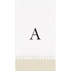 Personalization by Caspari Graduation Celebration|Mother'S Day|Personalized Single Initial Linen Border Guest Towel Napkins