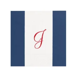 Personalization by Caspari Mother'S Day|Personalized Single Initial Bandol Stripe Cocktail Napkins