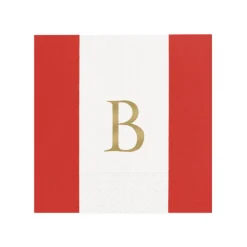 Personalization by Caspari Mother'S Day|Personalized Single Initial Bandol Stripe Cocktail Napkins