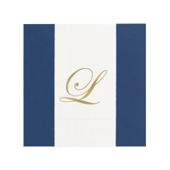 Personalization by Caspari Mother'S Day|Personalized Single Initial Bandol Stripe Cocktail Napkins