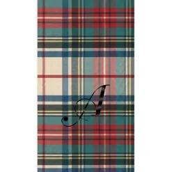 Personalization by Caspari Christmas Napkins|Personalized Holiday Napkins|Personalized Single Initial Dress Stewart Tartan Guest Towel Napkins