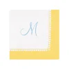 Personalization by Caspari Bridal Shower|Mother'S Day|Personalized Single Initial Linen Border Cocktail Napkins
