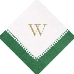 Personalization by Caspari Bridal Shower|Mother'S Day|Personalized Single Initial Linen Border Cocktail Napkins