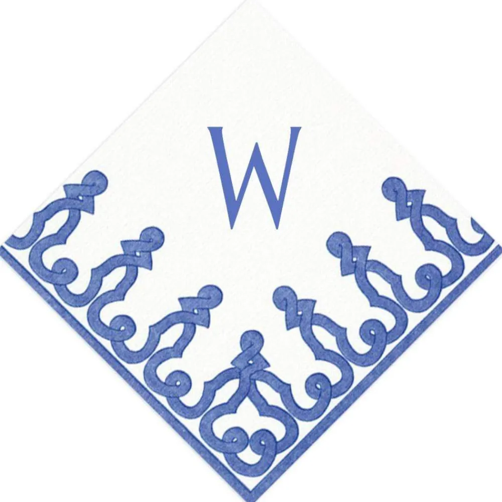 Personalization by Caspari Christmas Napkins|Engagement Party|Personalized Single Initial Passementerie Cocktail Napkins