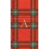 Personalization by Caspari Christmas Napkins|Tailgates|Personalized Single Initial Royal Plaid Guest Towel Napkins