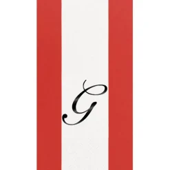 Personalization by Caspari Mother'S Day|Personalized Single Initial Bandol Stripe Guest Towel Napkins