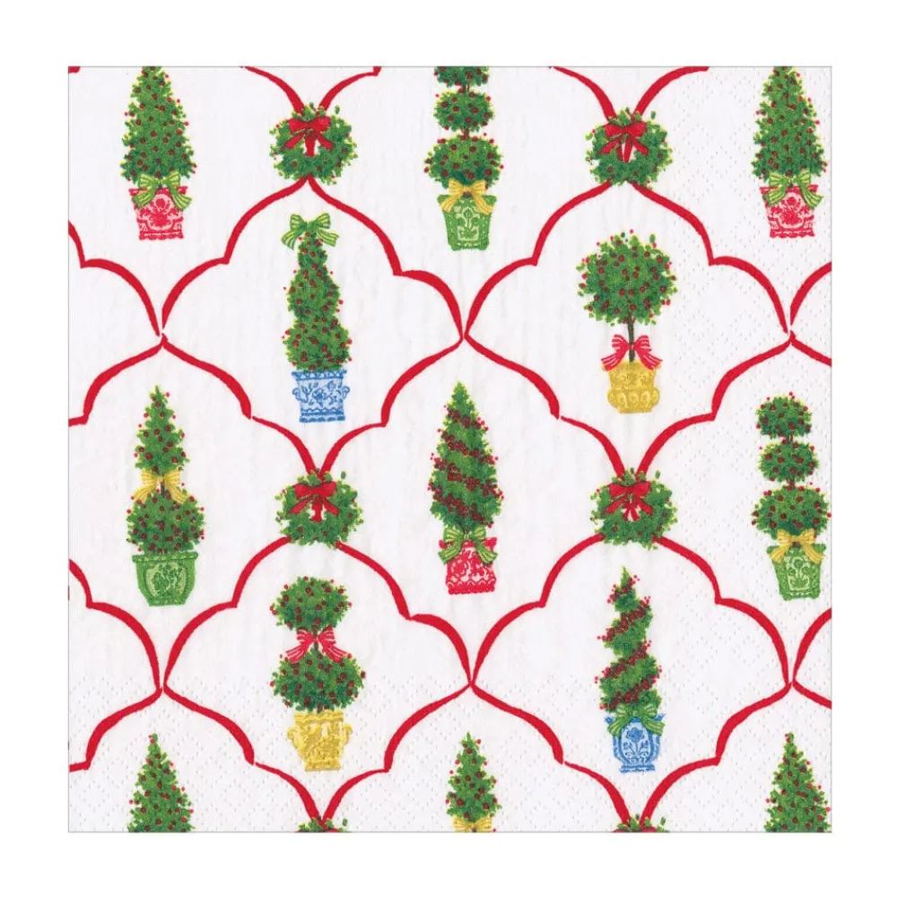 Caspari Paper Luncheon Napkins|Petit Jardin De Noel Luncheon Napkins - includes 20 Luncheon Napkins