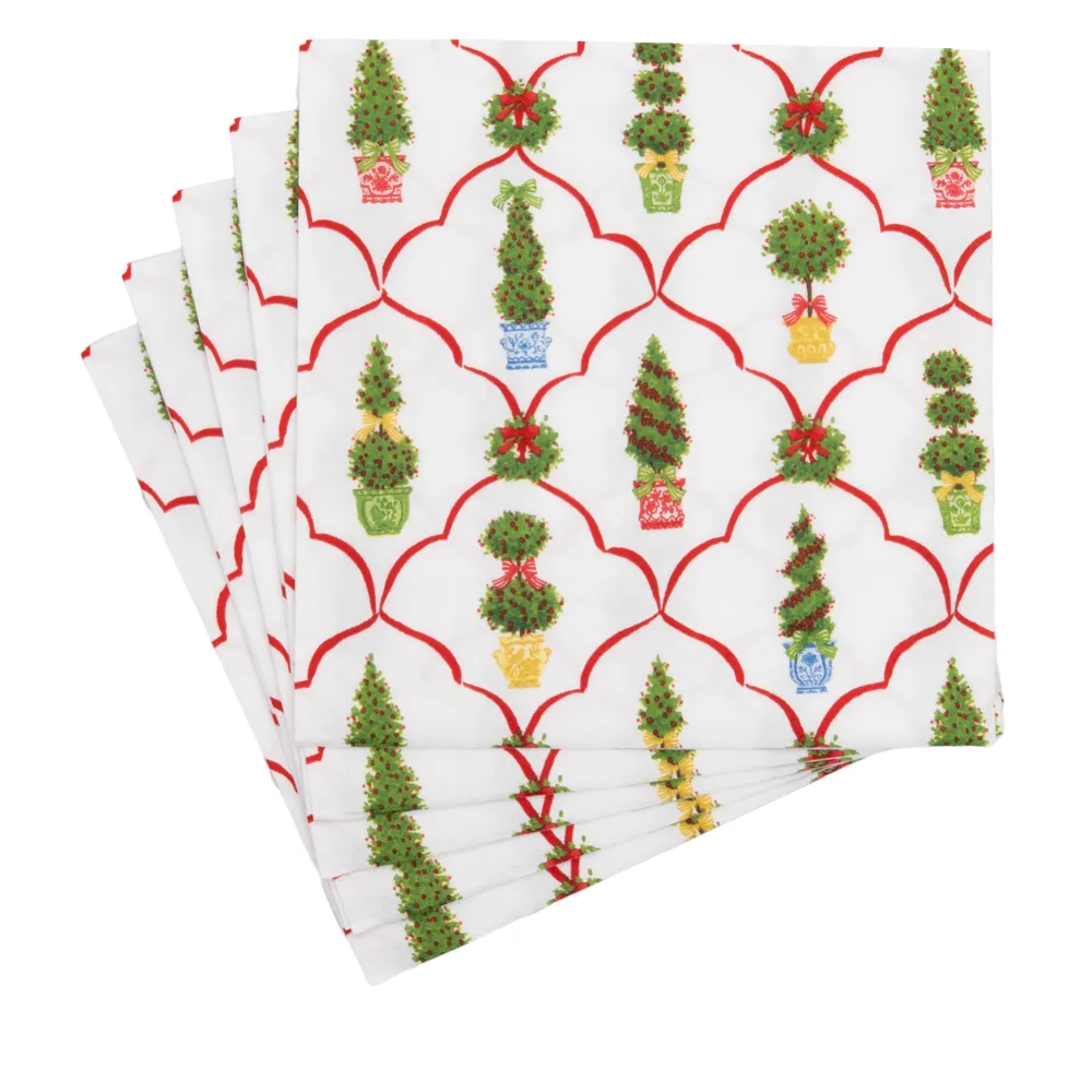 Caspari Paper Luncheon Napkins|Petit Jardin De Noel Luncheon Napkins - includes 20 Luncheon Napkins