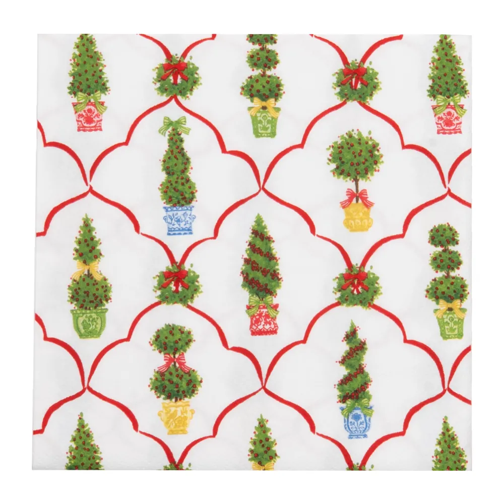 Caspari Paper Luncheon Napkins|Petit Jardin De Noel Luncheon Napkins - includes 20 Luncheon Napkins