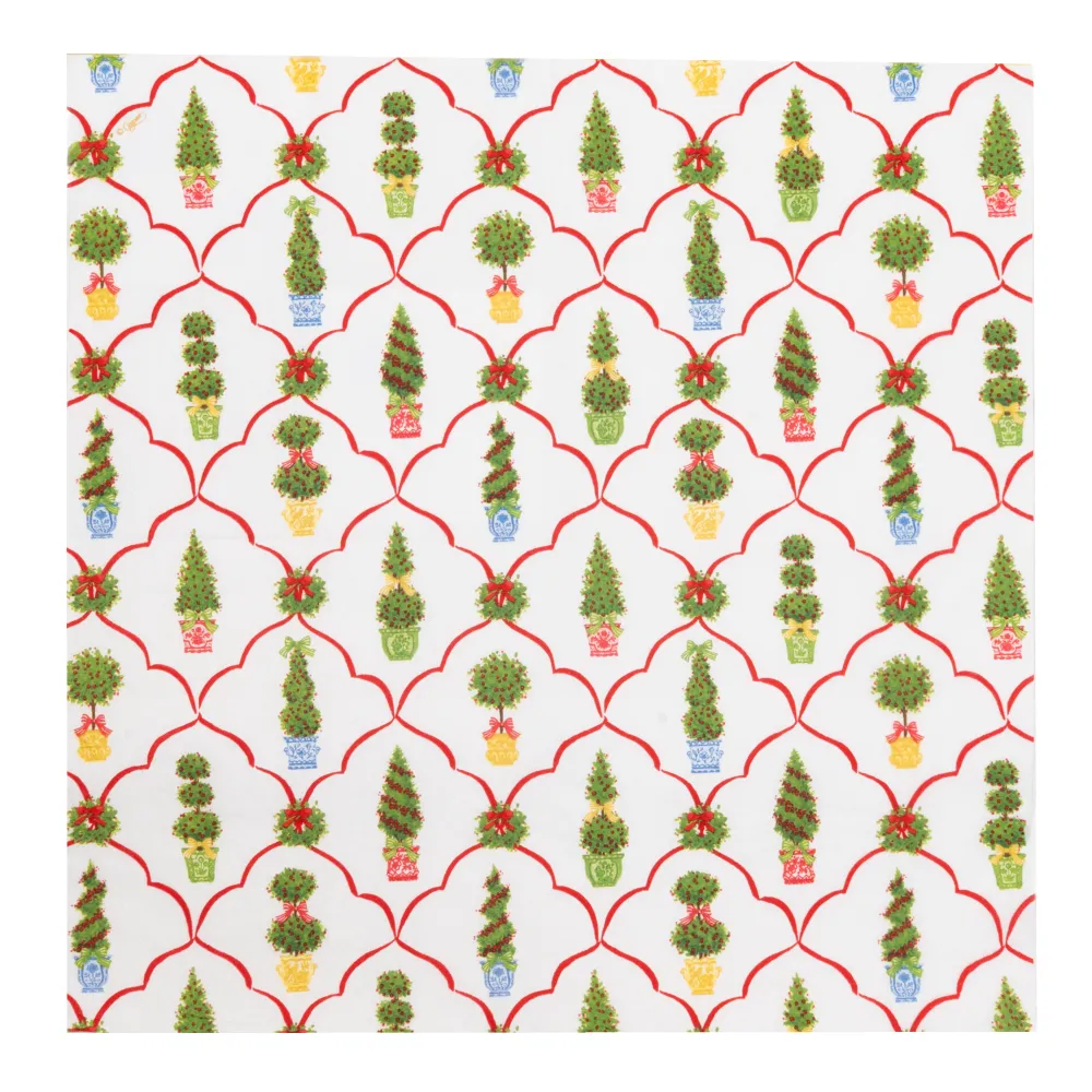 Caspari Paper Luncheon Napkins|Petit Jardin De Noel Luncheon Napkins - includes 20 Luncheon Napkins