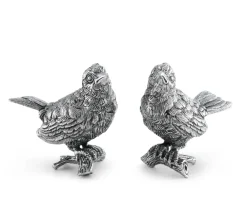 Vagabond House Salt & Pepper Shakers|Pewter Song Birds Salt & Pepper Set