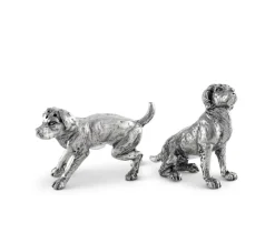 Vagabond House Salt & Pepper Shakers|Pewter Spaniel Salt & Pepper Set