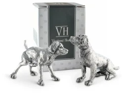 Vagabond House Salt & Pepper Shakers|Pewter Spaniel Salt & Pepper Set