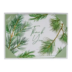 Caspari Thank You Notes|Pine Branches Thank You Notes - 8 Note Cards And Envelopes