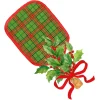 Caspari Christmas Gift Tags & Labels|Gift Tags & Enclosure Cards|Plaid Pickleball Paddle Gift Tags - 4 Per Package