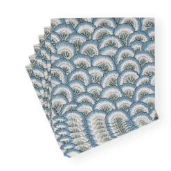 Caspari Paper Luncheon Napkins|Pontchartrain Scallop Blue Luncheon Napkins - 20 Per Package