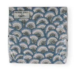 Caspari Paper Luncheon Napkins|Pontchartrain Scallop Blue Luncheon Napkins - 20 Per Package