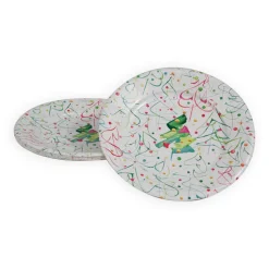 Caspari Christmas Plates|Paper Salad And Dessert Plates|Pop Christmas Salad & Dessert Plates - 8 Per Package