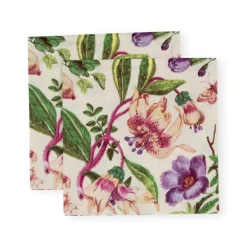 Caspari Bridal Shower|Paper Cocktail Napkins|Porcelain Blooms Ivory Cocktail Napkins - 20 Per Package