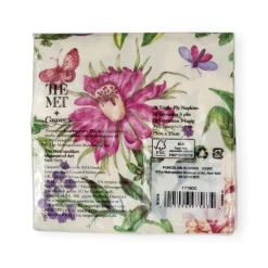 Caspari Bridal Shower|Paper Cocktail Napkins|Porcelain Blooms Ivory Cocktail Napkins - 20 Per Package