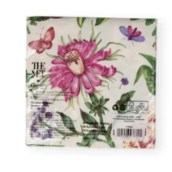 Caspari Bridal Shower|Paper Luncheon Napkins|Porcelain Blooms Ivory Luncheon Napkins - 20 Per Package