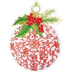 Caspari Christmas Gift Tags & Labels|Gift Tags & Enclosure Cards|Porcelain Ornaments Die-Cut Gift Tags - 4 Per Package