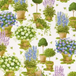 Caspari Wrapping Paper|Potted Hydrangeas Gift Wrap - One 30" X 8' Roll