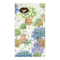 Caspari Paper Guest Towels|Potted Hydrangeas Guest Towel Napkins - 15 Per Package