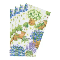 Caspari Paper Guest Towels|Potted Hydrangeas Guest Towel Napkins - 15 Per Package