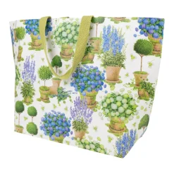 Caspari Gift & Bottle Bags|Throws & Tote Bags|Potted Hydrangeas Large Tote Gift Bags - One Gift Bag Included