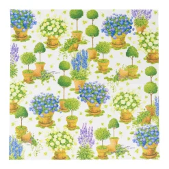 Caspari Paper Luncheon Napkins|Potted Hydrangeas Luncheon Napkins - 20 Per Package