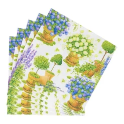 Caspari Paper Luncheon Napkins|Potted Hydrangeas Luncheon Napkins - 20 Per Package