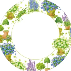Caspari Paper Dinner Plates|Potted Hydrangeas Paper Dinner Plates - 8 Per Package