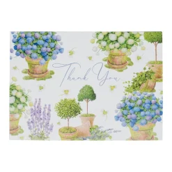 Caspari Thank You Notes|Potted Hydrangeas Thank You Notes - 8 Note Cards & 8 Envelopes