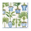 Caspari Paper Luncheon Napkins|Potted Palms Paper Luncheon Napkins in White - 20 Per Package
