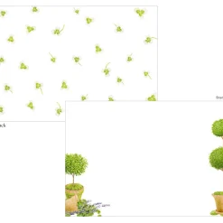 Caspari Correspondence Cards|Potted Topiaries Correspondence Cards - 12 Card & Envelopes