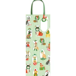Caspari Christmas Gift & Bottle Bags|Gift & Bottle Bags|Presenting Pets Gift Bags - includes 1 Gift Bags